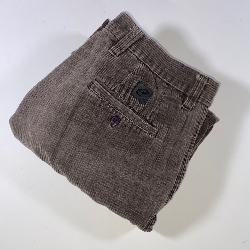 Claudio Nucci Men Brown Corduroy Pleated Straight Leg Pants 34x30 Made in Russia